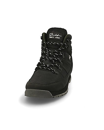 360 degree animation of product Prolific black mid top hiking boots frame-22