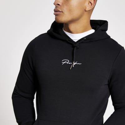 grey muscle fit hoodie