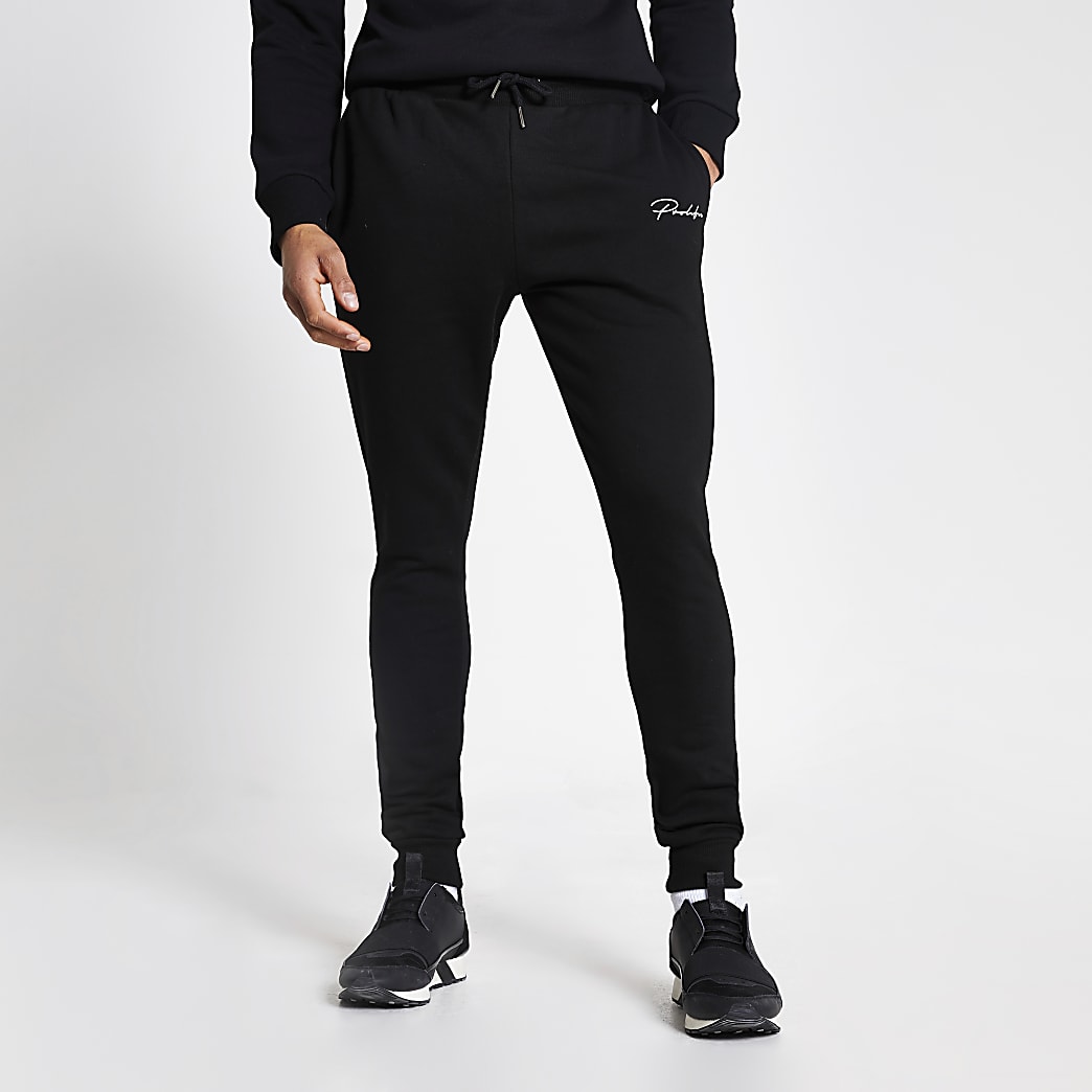 Prolific black muscle fit joggers | River Island