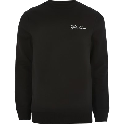 black muscle fit sweatshirt