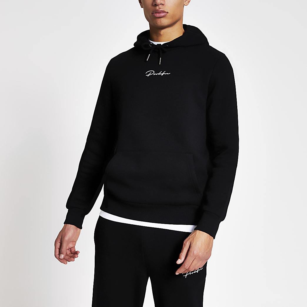 Prolific black slim fit hoodie | River Island