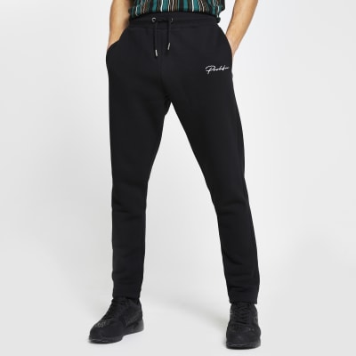 black slim leg joggers