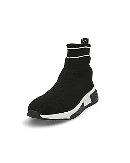 360 degree animation of product Prolific black sock runner trainers frame-23