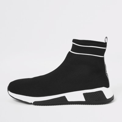 black sock trainer boots
