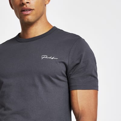 dark grey slim fit shirt