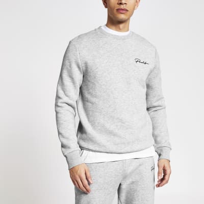 slim fit grey hoodie