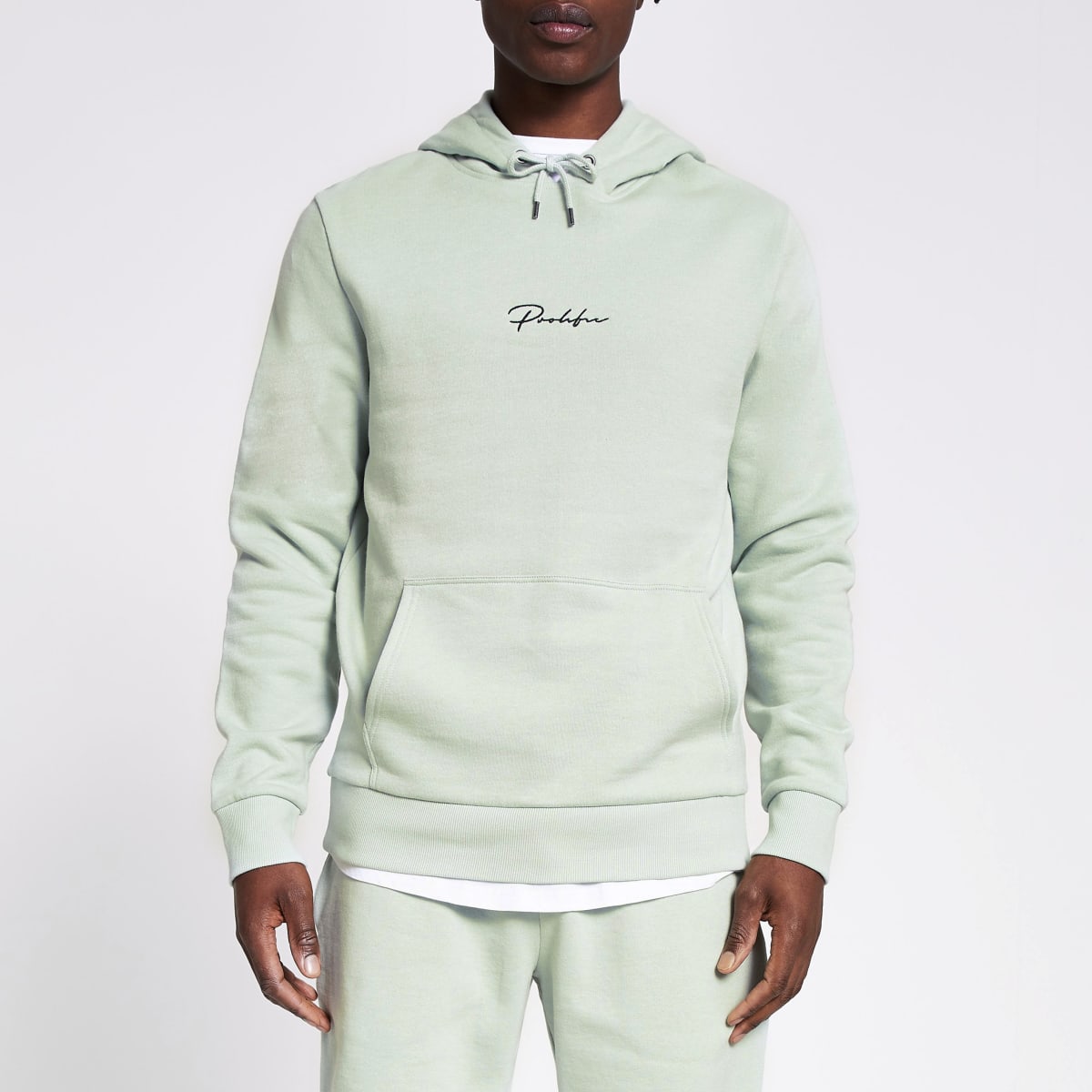 Prolific light green slim fit hoodie
