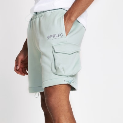 river island green shorts