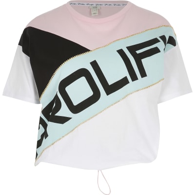 Prolific pink blocked embellished T-shirt