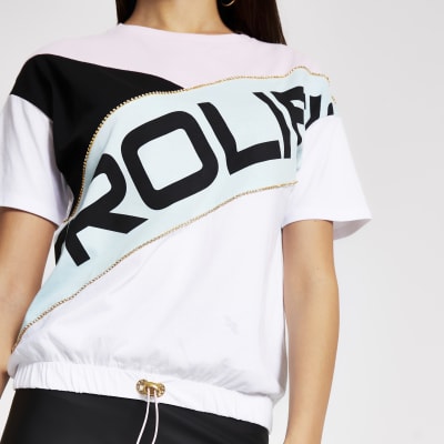 Prolific pink blocked embellished T-shirt