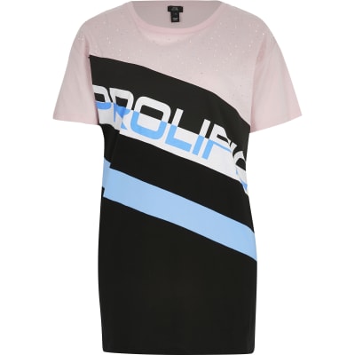 Prolific pink blocked oversized T-shirt