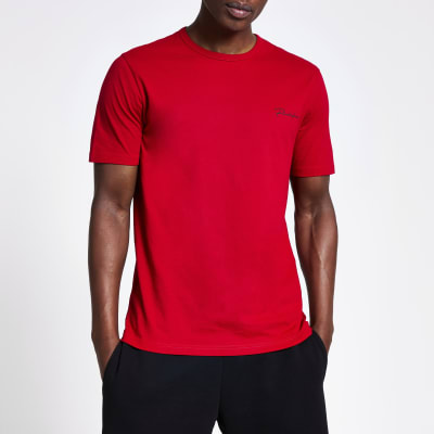 red slim fit t shirt