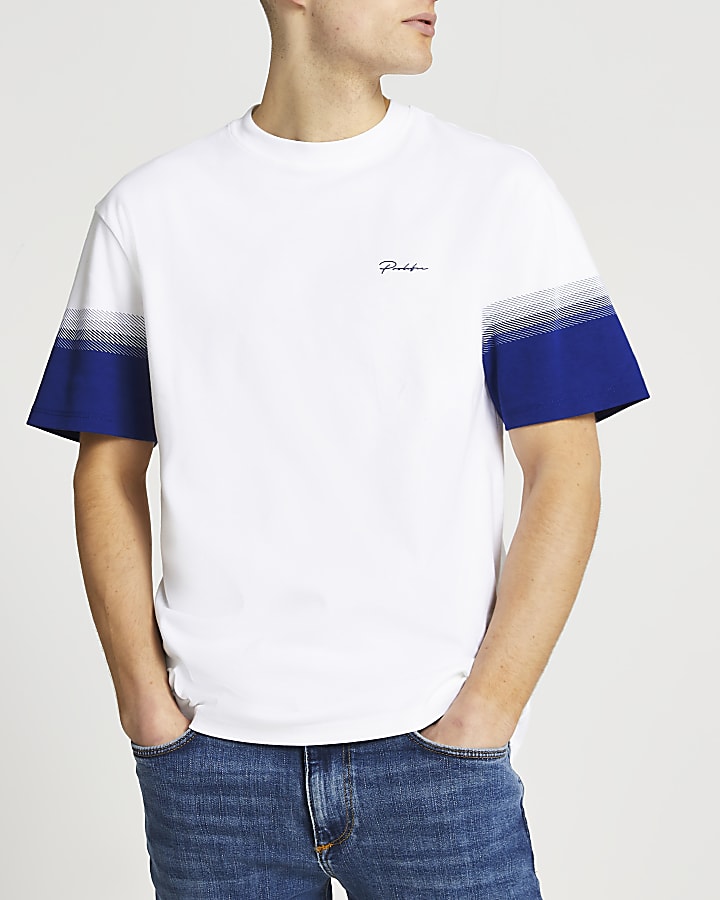 Prolific white colour block t-shirt
