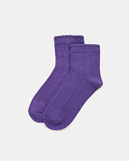 Purple ankle high socks