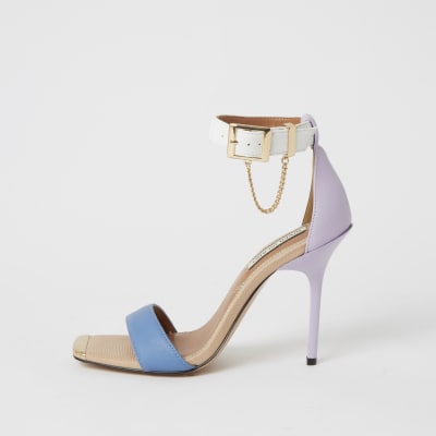 purple barely there heels