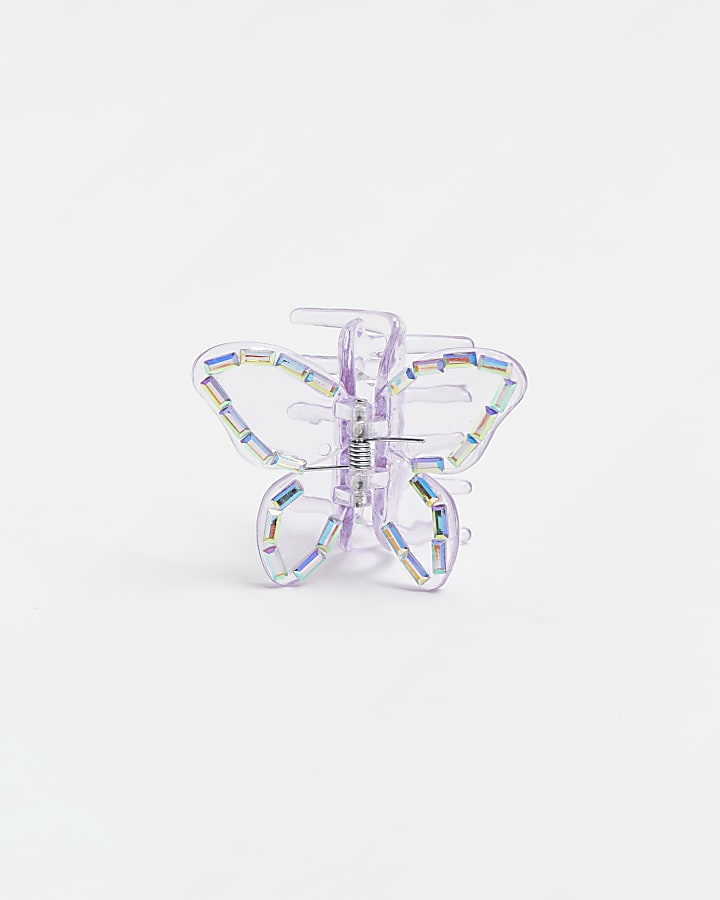 Purple butterfly hair clip