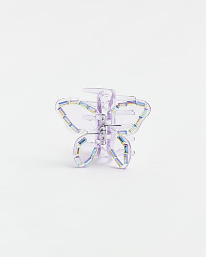 Purple butterfly hair clip