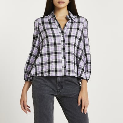river island checked shirt women's