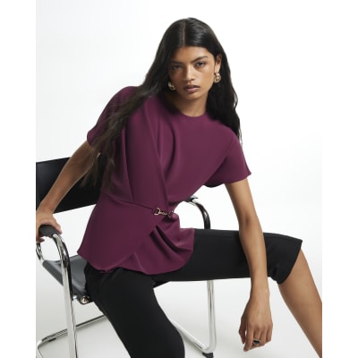 Crepe Wrap Front Snaffle Blouse