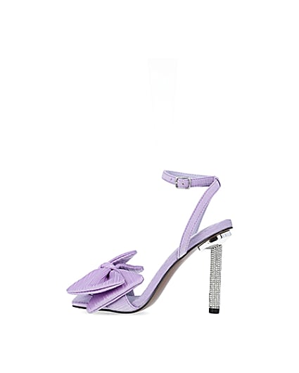 360 degree animation of product Purple diamante heeled sandals frame-4