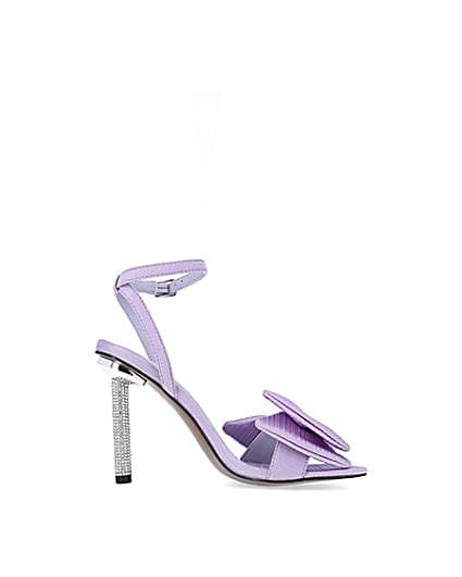 360 degree animation of product Purple diamante heeled sandals frame-15