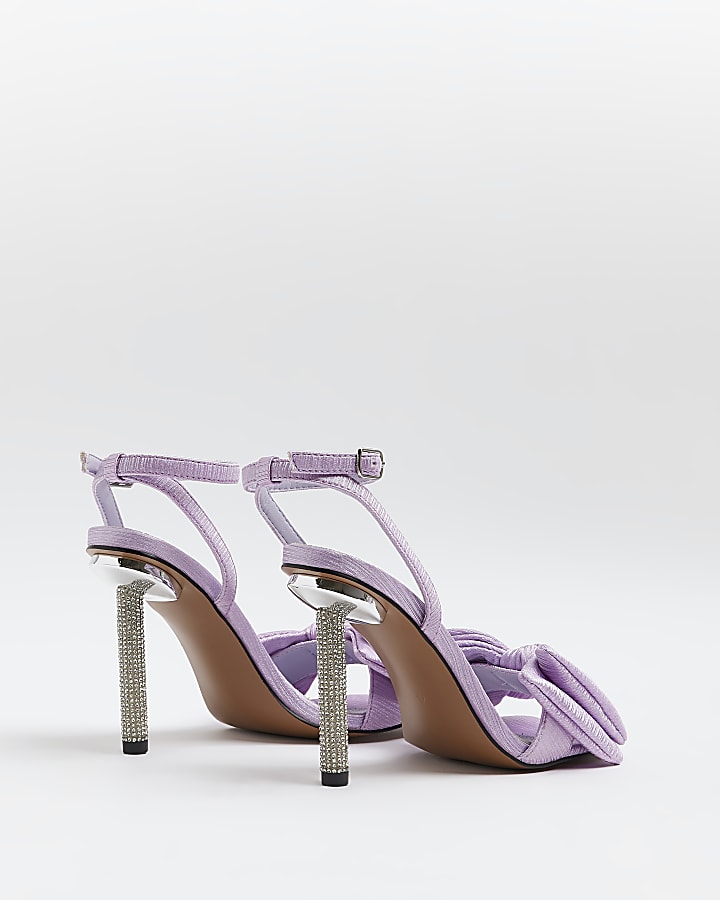 Purple diamante heeled sandals
