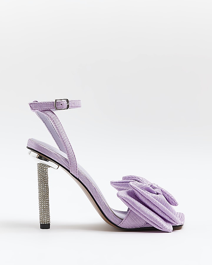 Purple diamante heeled sandals