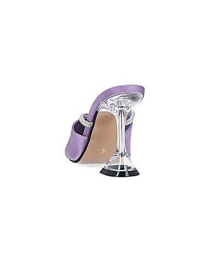 360 degree animation of product Purple diamante perspex heeled mules frame-8