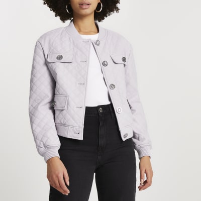 river island quilted bomber jacket