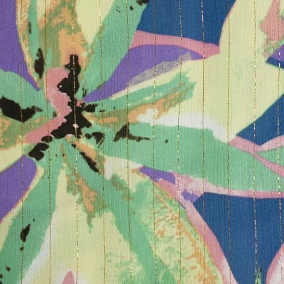 Purple floral oversized beach shirt River Island