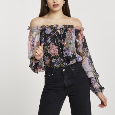 sheer bardot top