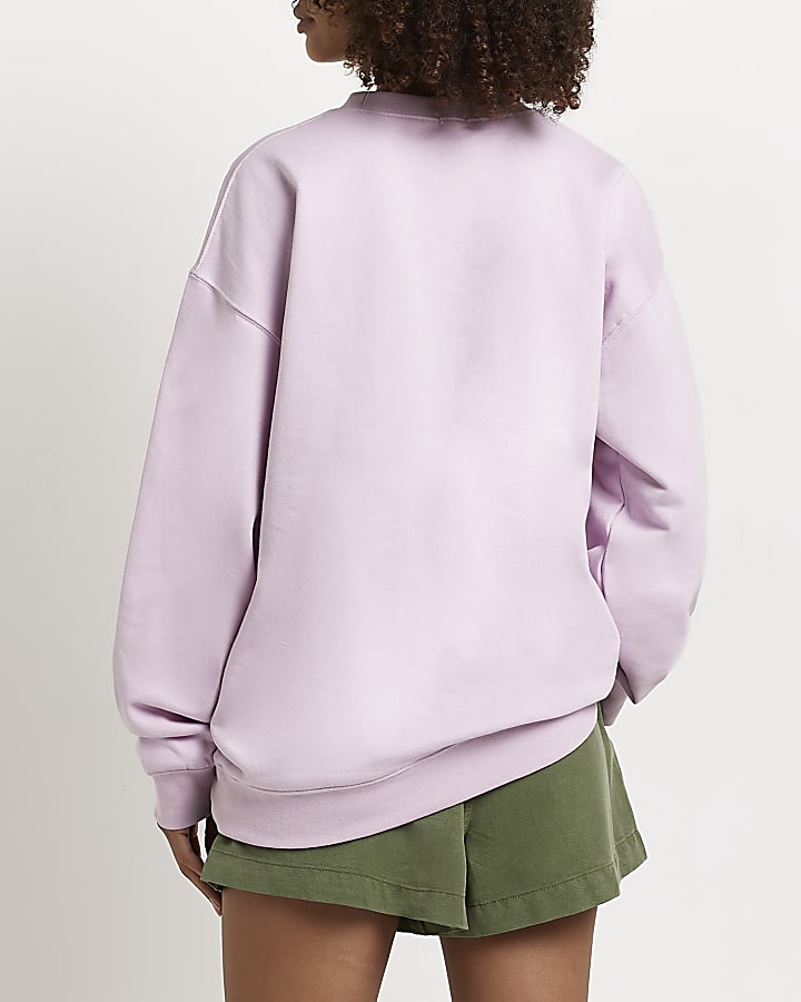Purple graphic oversized sweatshirt