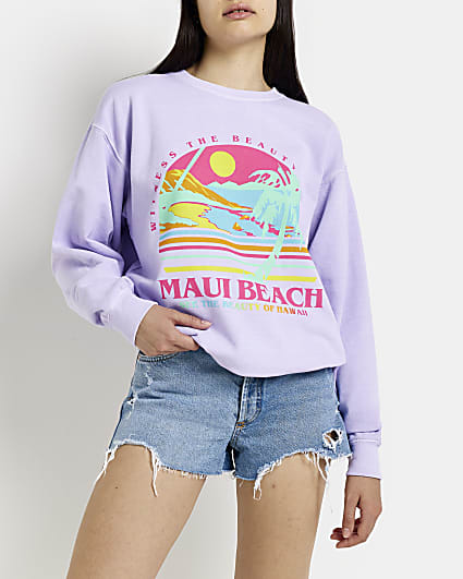 Purple graphic sweatshirt
