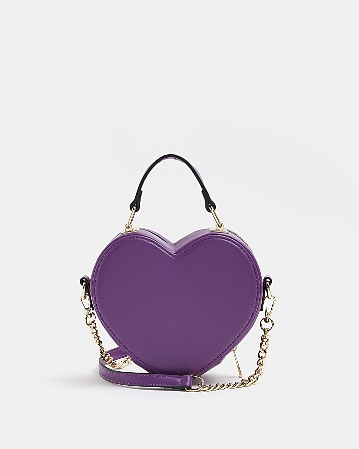 Purple heart cross body bag
