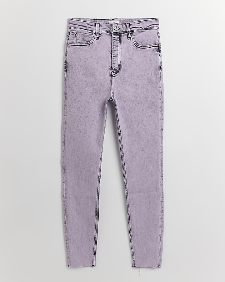 Purple high rise skinny jeans