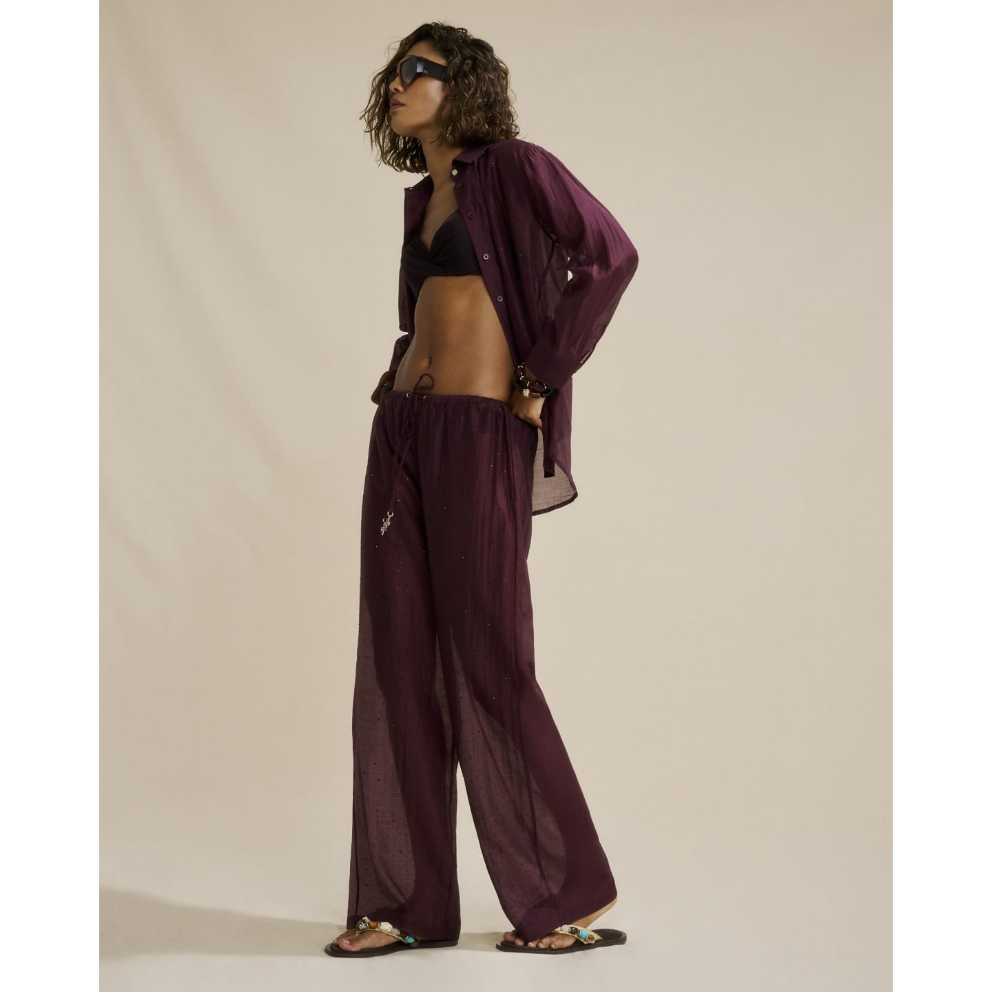 River Island Purple Hot Fix Beach Trousers — photo 1 of 1