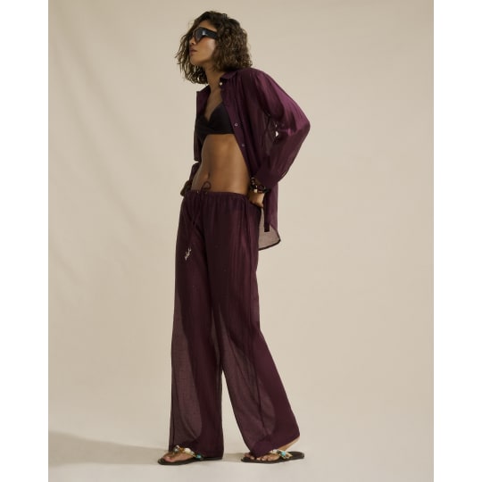 River Island Purple Hot Fix Beach Trousers