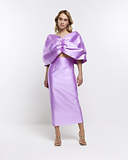 Purple maxi skirt