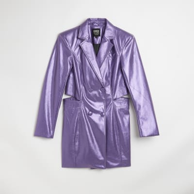 purple metallic blazer