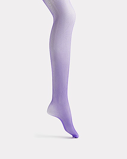 Purple neon fishnet tights