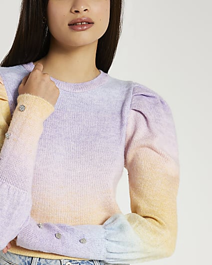 Purple ombre knitted jumper