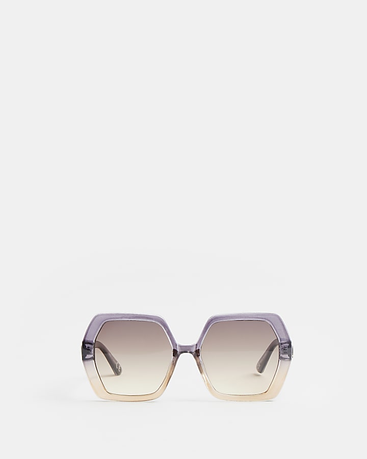 Purple ombre oversized sunglasses