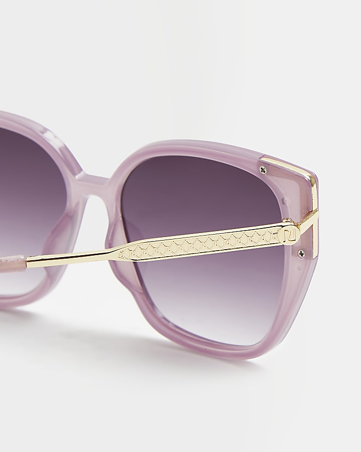Purple oversized cat eye sunglasses