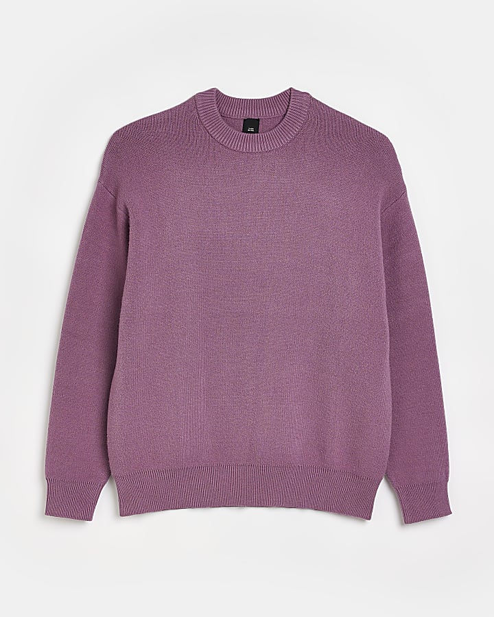 Purple oversized fit knitted jumper