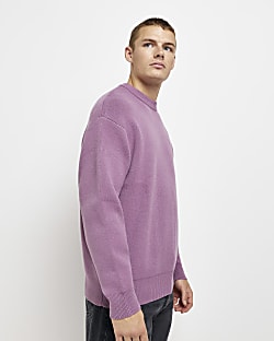 Purple oversized fit knitted jumper