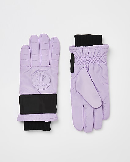 Purple padded gloves