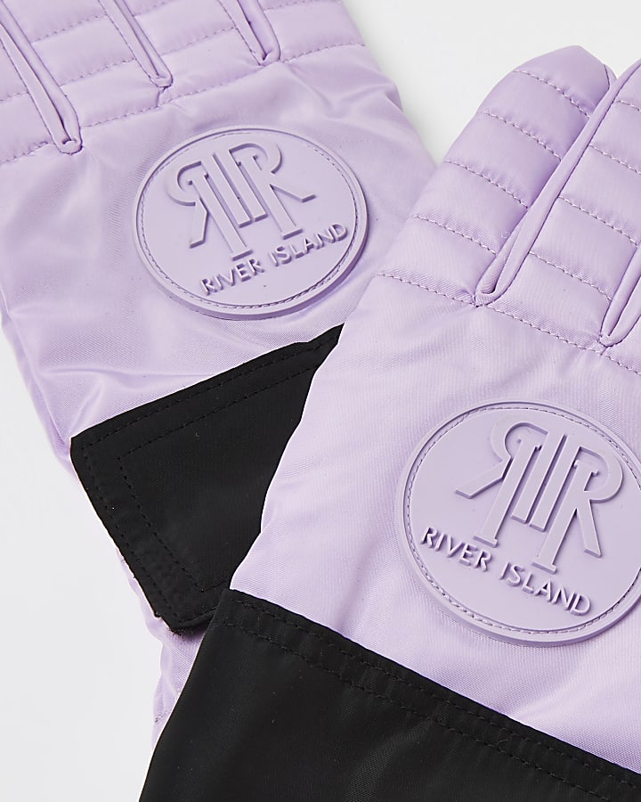 Purple padded gloves