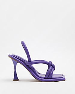 Purple padded heeled sandals