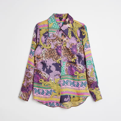 paisley satin shirt