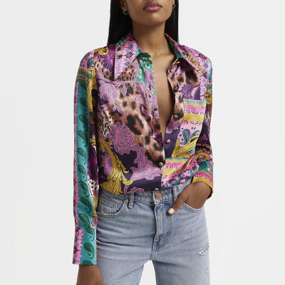 paisley satin shirt